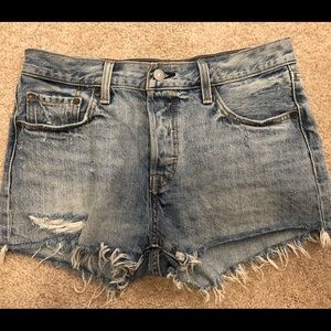 Levi’s Premium 501 distressed shorts